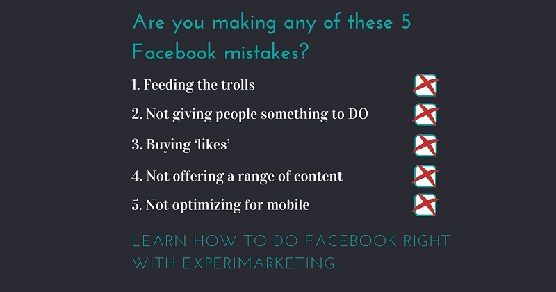 Facebook marketing mistakes