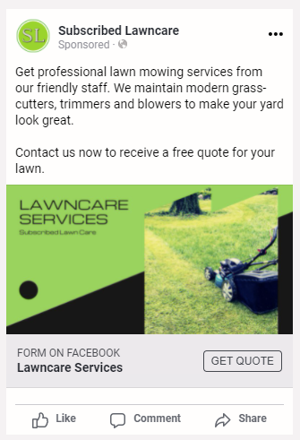Subscribed Lawn Care Direct Ad 2.2